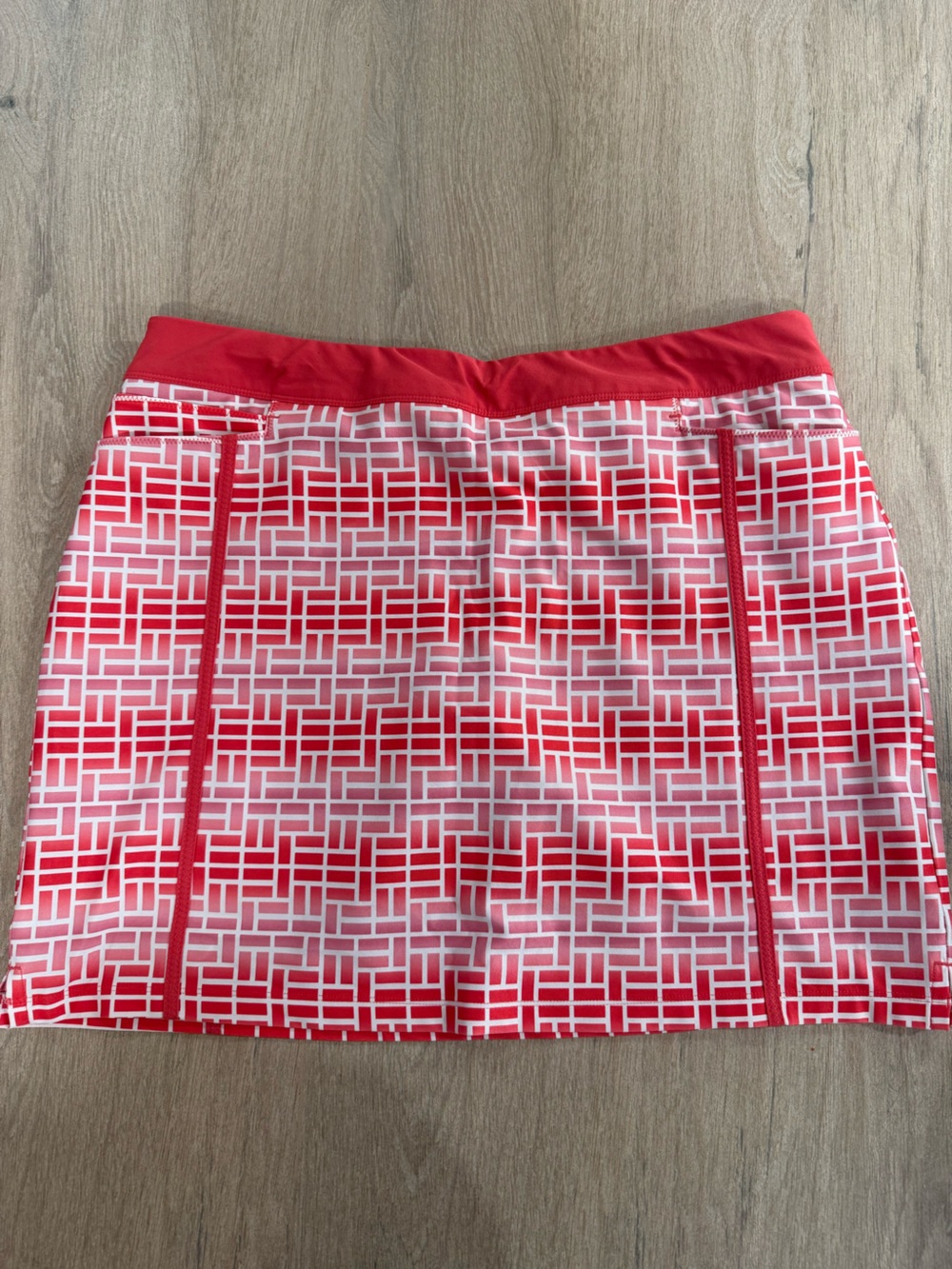 Adidas Golf Adistar Coral Pink Geometric Pull-On Stretch Skort golf Women Large